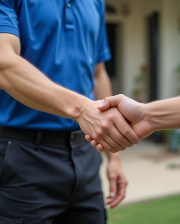 customer hand shaking